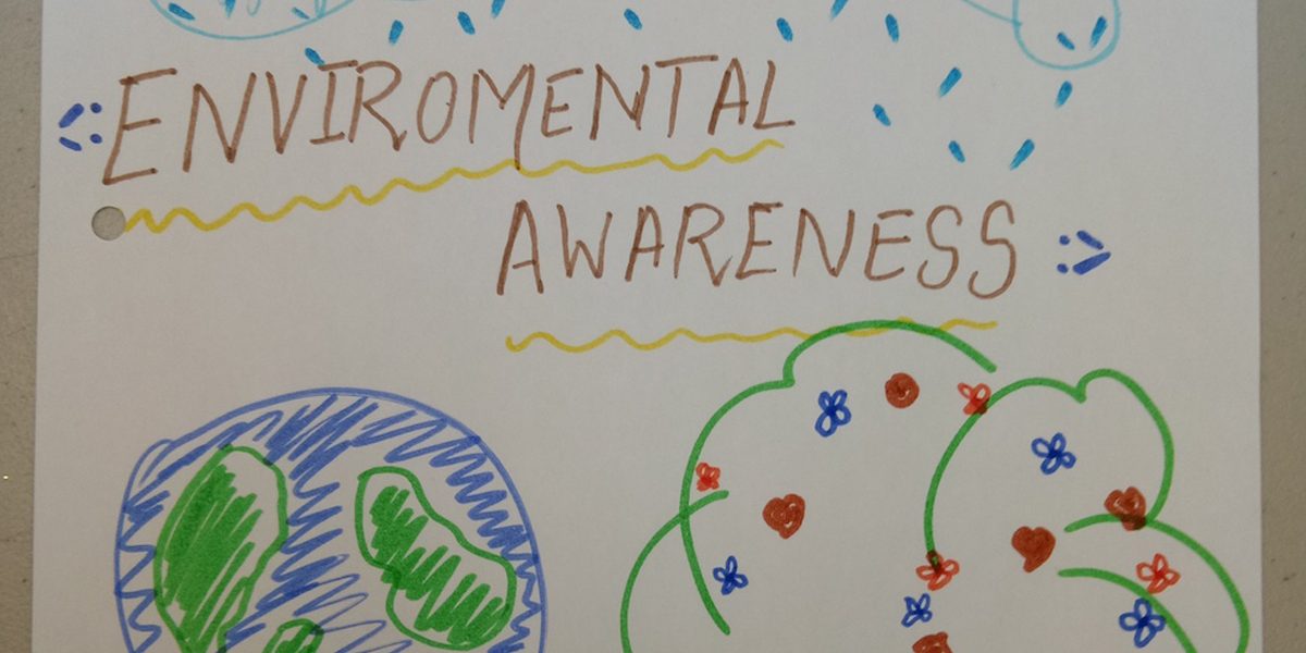Environmental Awareness drawn poster with different colours